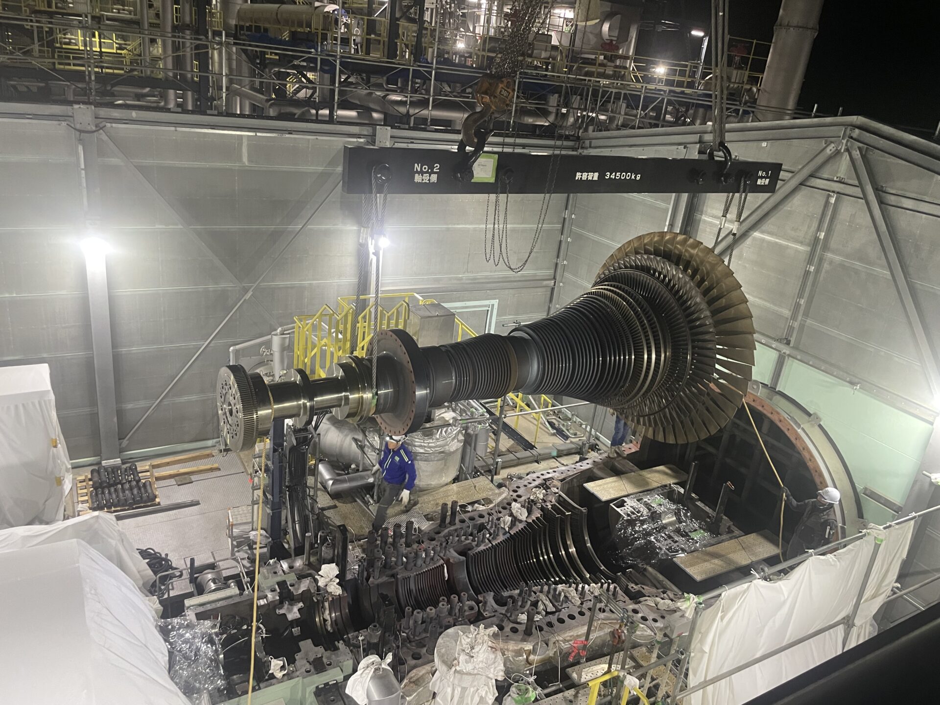 愛知県某バイオマス発電所 蒸気タービン分解点検